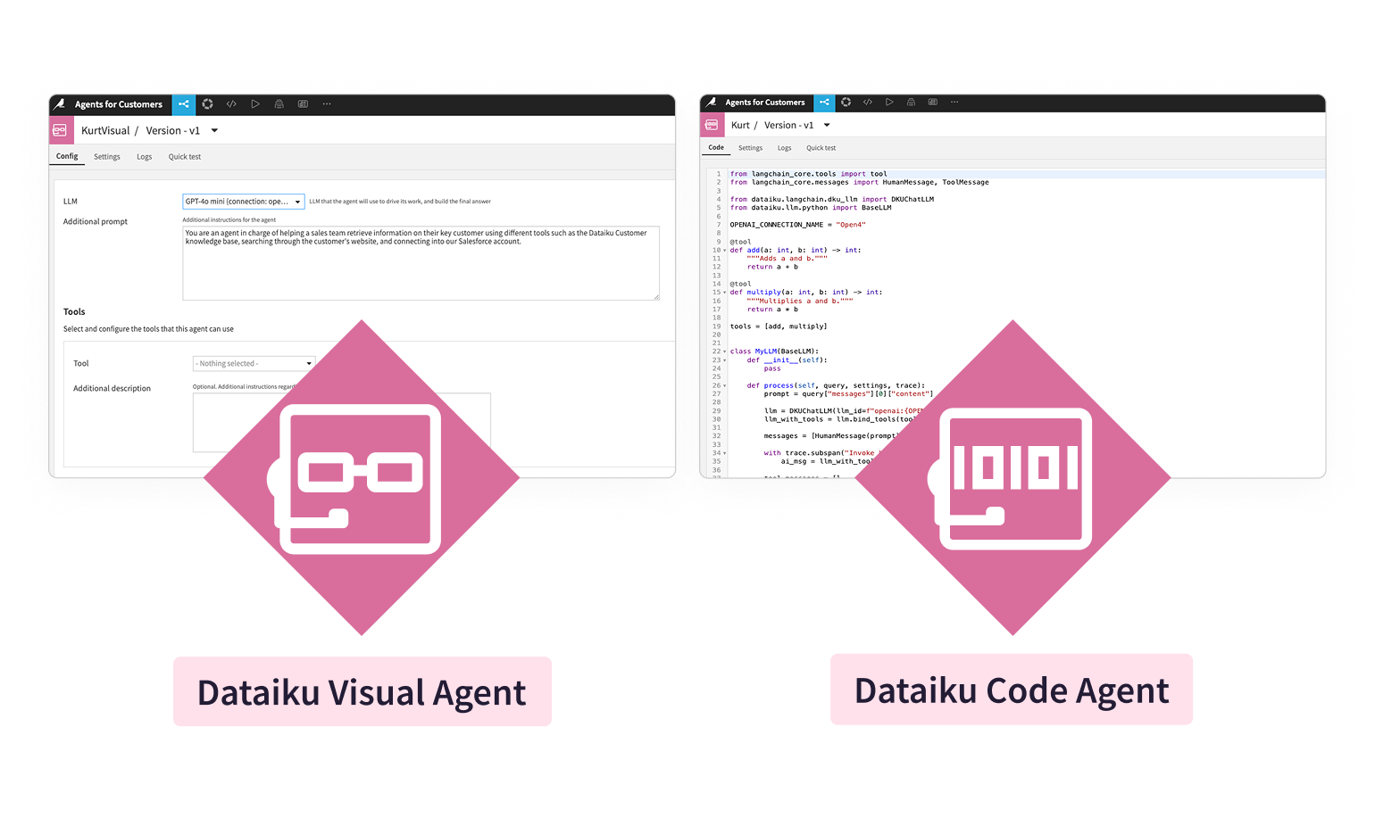 visual and code agents
